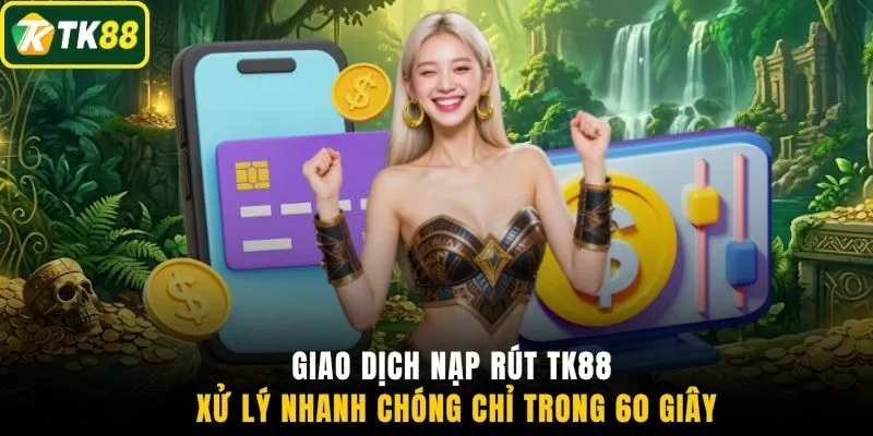 Giao dịch nạp rút TK88 xử lý nhanh chóng chỉ trong 60 giây